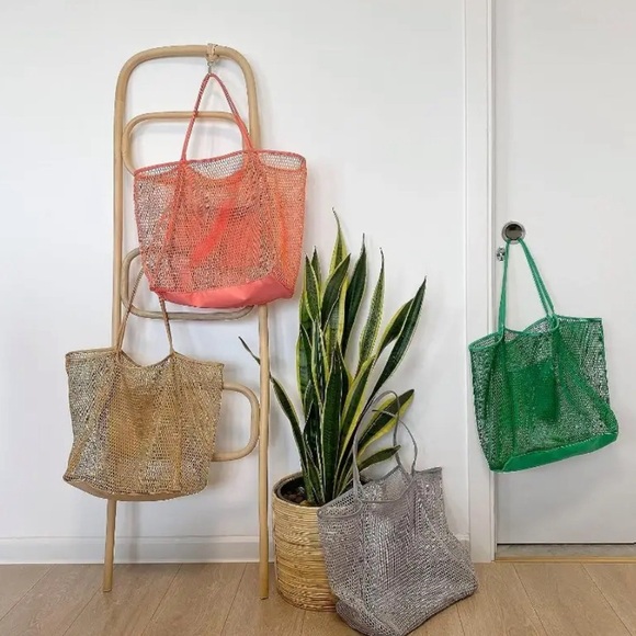 Mesh Large Tote-Orange - Picture 6 of 6